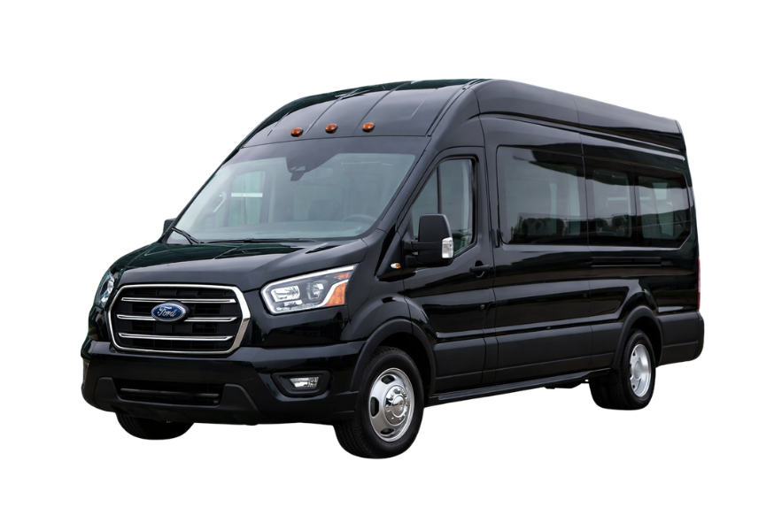 black 2022 ford transit 350 passenger van high roof