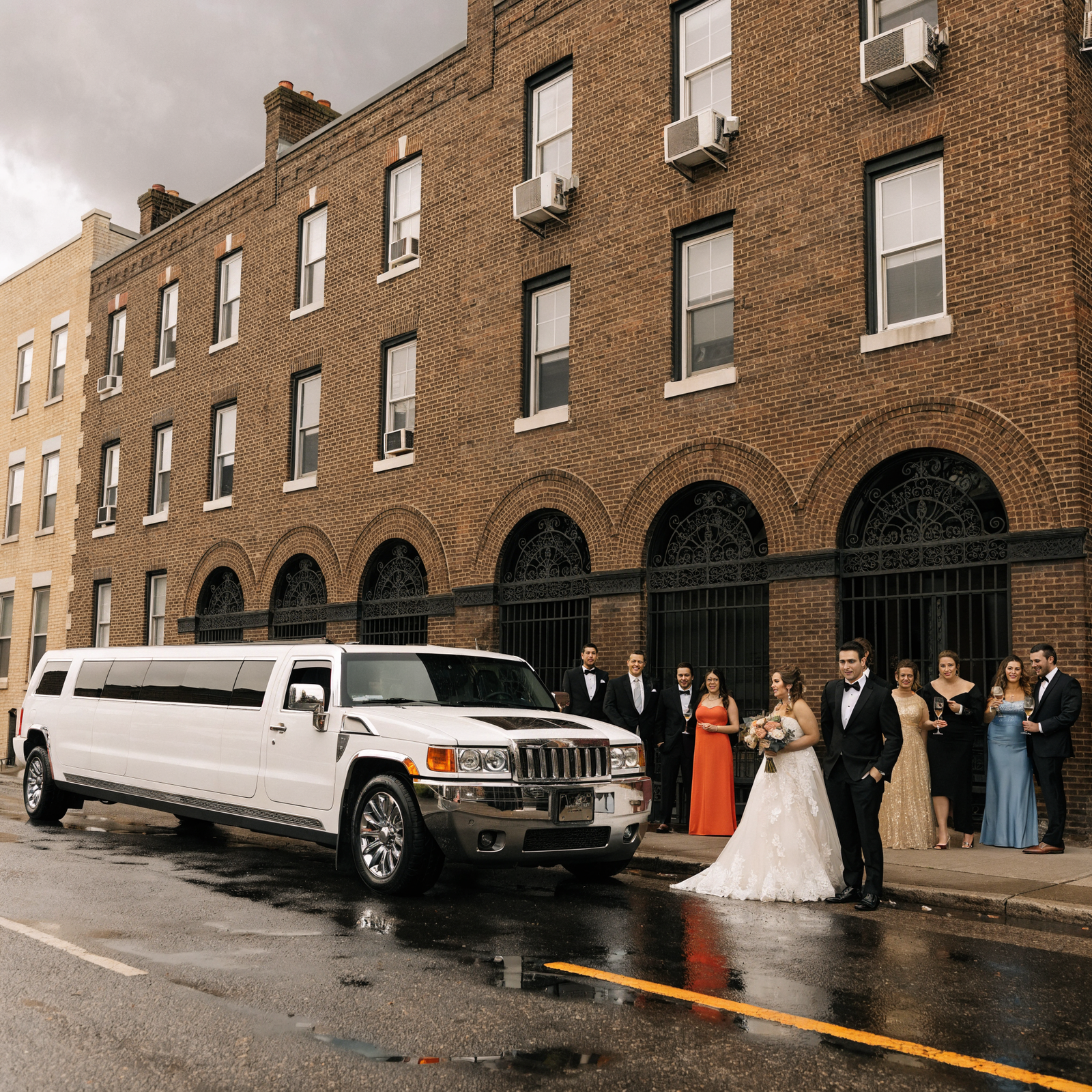 White Stretch Limousine for Wedding in South Philly